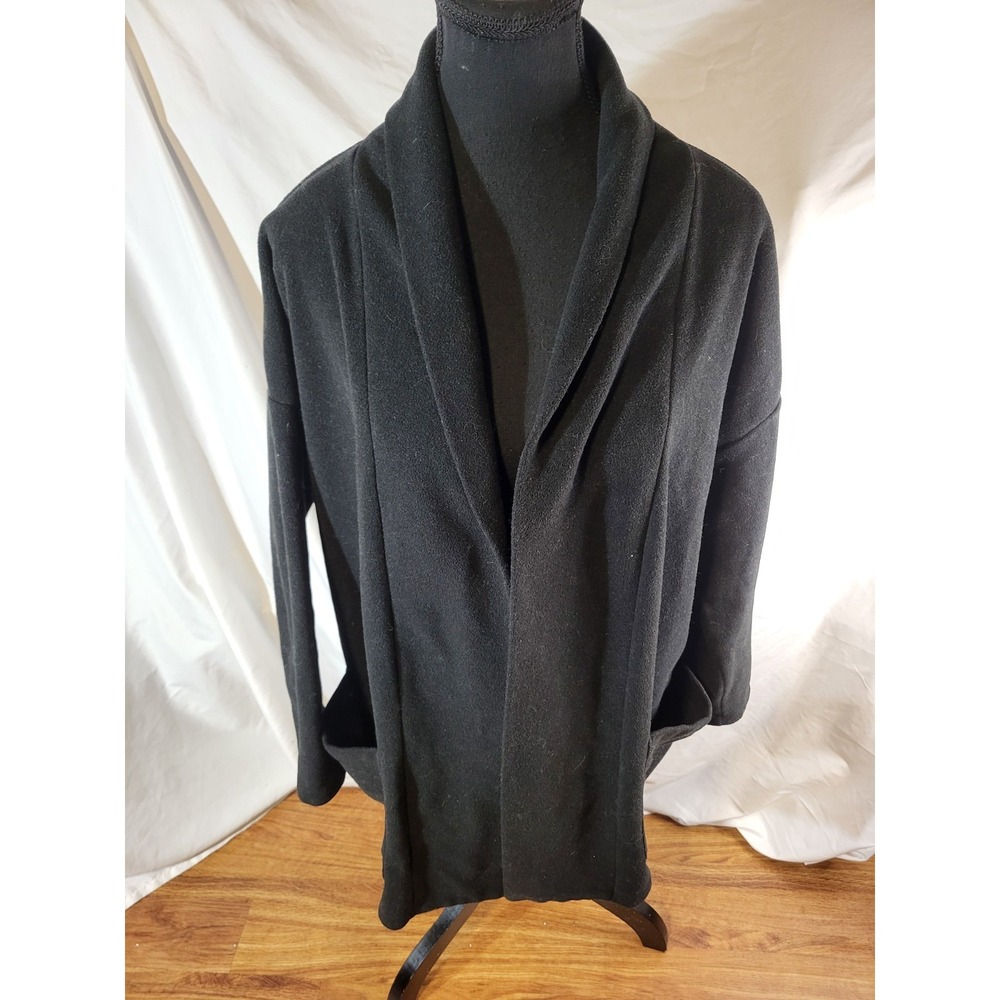Dudley Stephens Size XL Black Open Front Fleece Cardigan